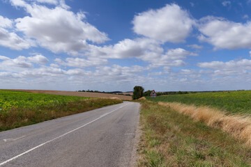 Country road in Ile-De-France region. Antilly village
