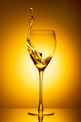 Glass on a yellow background