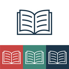 Linear vector icon with book