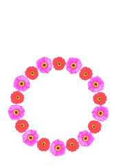 Summer bright frames of floral motifs - gerbera flowers. Cover for a book or notepad, postcard.