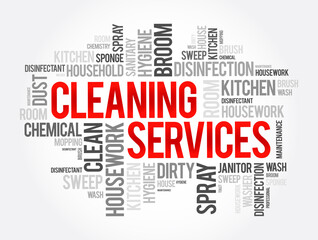 Cleaning Services word cloud collage, concept background