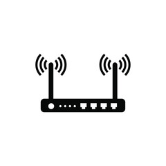 Wireless router modem icon isolated on white
