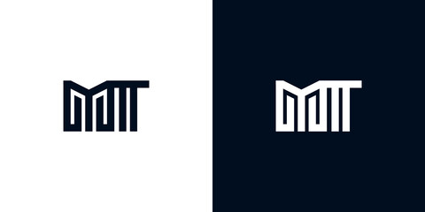 Minimal creative initial letters MT logo