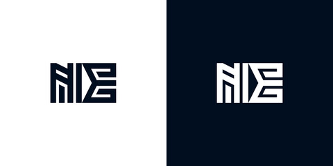 Minimal creative initial letters NE logo