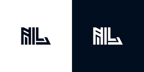Minimal creative initial letters NL logo