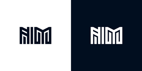 Minimal creative initial letters NM logo.