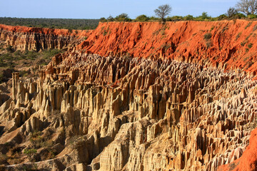 The beautiful and spectacular landscape of Miradoura da Lua, Viewpoint of the Moon outside the city of Luanda, Angola. 