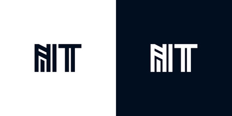 Minimal creative initial letters NT logo