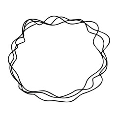 Vector frame for an oval-shaped inscription. Oval of several lines for the inscription. A frame or box for thoughts.