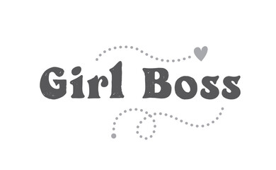 Girl boss quote with handdrawn lettering. Vector motivational poster.