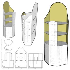 Box for Display Stand and Die-cut Pattern.