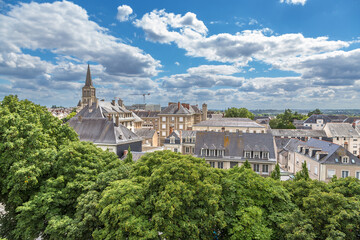 Angers, France. Scenic view of the city from the castle  - obrazy, fototapety, plakaty