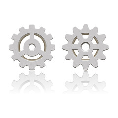 Metal gears. Factory gears vector icon. Mechanical gear. The image of the gear. Machine gear. Cogwheel gear