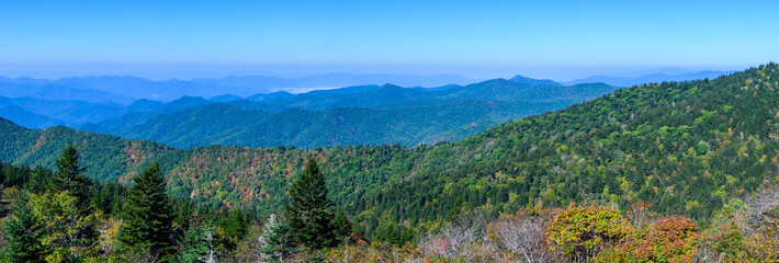 Autumn in the Appalachian Mountains Viewed Along the Blue Ridge Parkway - obrazy, fototapety, plakaty