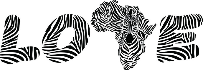 Love to wild zebras Africa