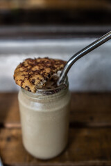 iced coffee with cookie