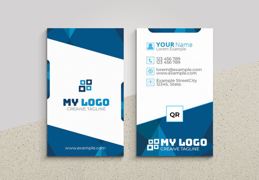 Blue & Cyan Business Card Layout