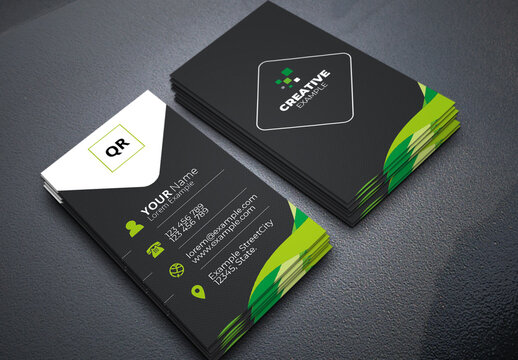 Green Business Card Layout