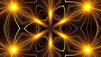 Bright beams 3d render of festive carnival lights. Star rays celebration parties with shiny explosion web lines tracery. Sparks lit firecrackers with sparkling explosions fun.
