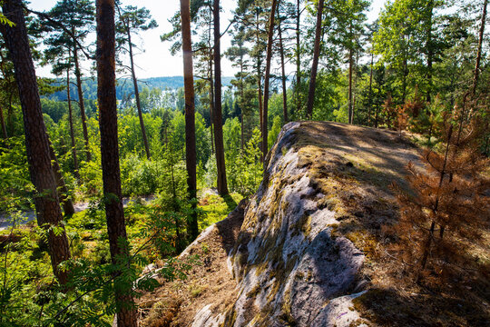 Ver ver huge stones in  forest (  from ice age)  next to Helsinki