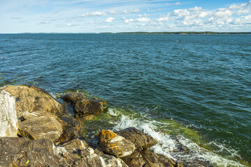 Fototapeta na wymiar Beautiful view of coast line of Baltic sea. Gorgeous nature landscape backgrounds. Sweden.