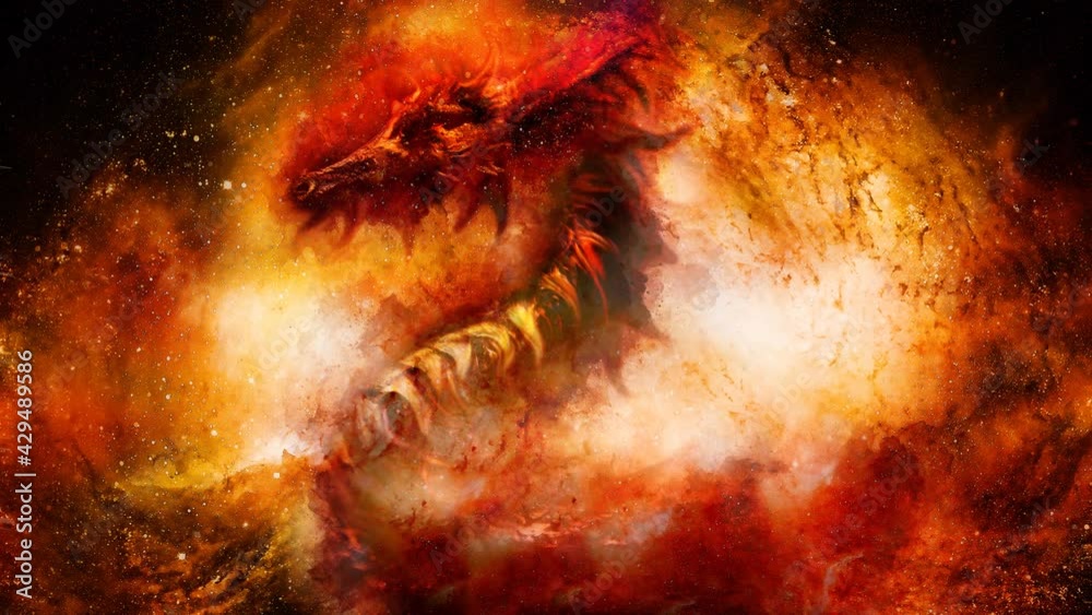 Canvas Prints cosmic dragon in space, cosmic abstract background