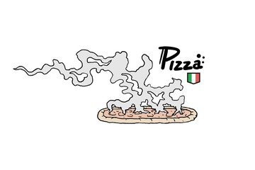 Obraz premium Italian pizza illustration