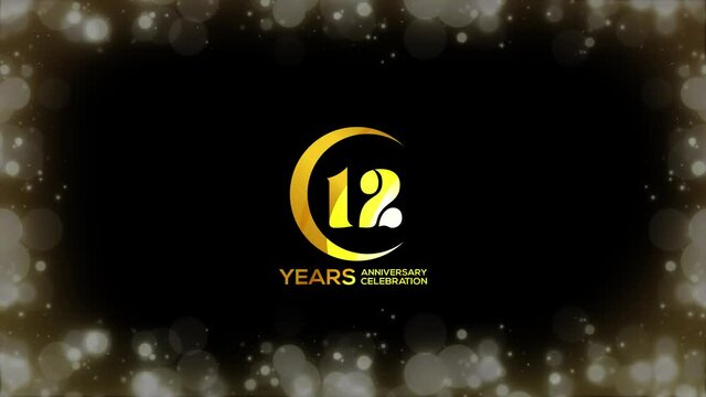 Anniversary Days Party Celebration Simple Special invitation  12 Years Anniversary Circle Logo Videos