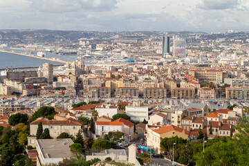 Panoramica, Vista o Skyline de la ciudad de Marsella en el pais de Francia