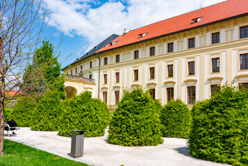 Fototapeta na wymiar Royal palace and gardens in Prague Castle, Czech Republic