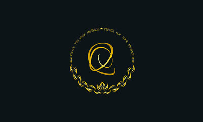 Fototapeta premium Vintage bright decorative monogram with the letter Q. Elegant emblem for hotel, restaurant, business, presentation and more.