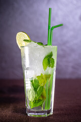 Photo for design menu. cold cocktail mahito