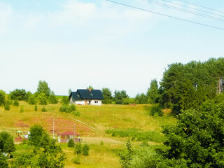 Country houses in Wiezyca, Kashubian Region, Poland.