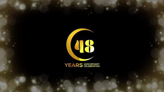 Anniversary Days Party Celebration Simple Special invitation  48 Years Anniversary Circle Logo Videos