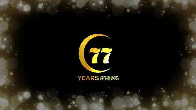 Anniversary Days Party Celebration Simple Special invitation  77 Years Anniversary Circle Logo Videos