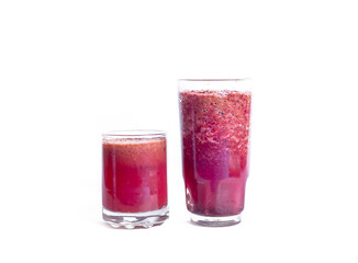 two glass of grape juice on a white background