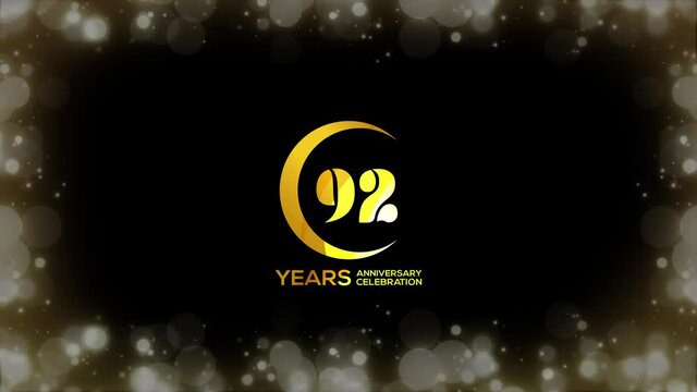 Anniversary Days Party Celebration Simple Special invitation  92 Years Anniversary Circle Logo Videos