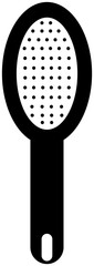 Vector illustration  of black hairbrush on a white background.
