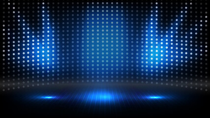 abstract futuristic background of empty stage arena stadium spotlgiht stage background