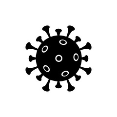 Coronavirus infection bacterium Covid-19 black and white in simple style isolated on white background.Vector stock illustration. 