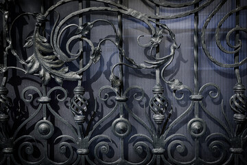 Exquisite decorative wrought metal ornaments for the gate, black and white
