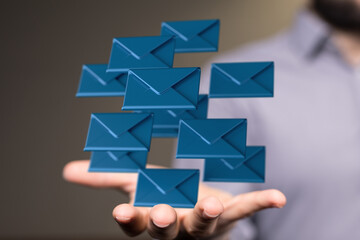  email icon concept in hand background