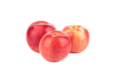 Fototapeta na wymiar Three red apples isolated on a white background.