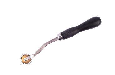 Naklejka premium Hookah foil punch with rotating wheel isolated on white background.