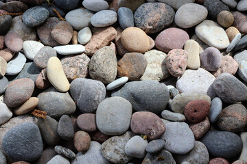 Beach rock pile with grime