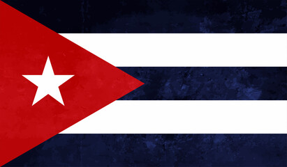 Vector Illustration flag of cuba in grunge texture style.