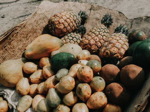 Fresh colorful fruit in a pile