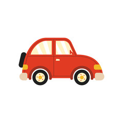 Retro car on white isolated background, simple style vector illustrations