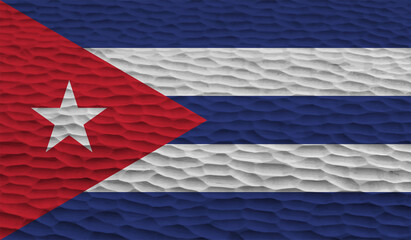 Vector Illustration flag of cuba in grunge texture style.