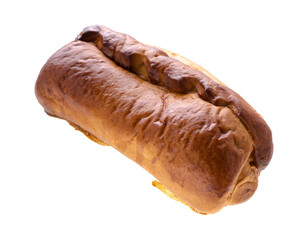 Ruddy bun, confection, on a white background in isolation